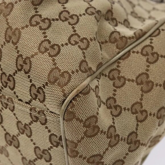 GUCCI GG Canvas Hand Bag Beige Gold 211944 Auth 135993 - Picture 5 of 16
